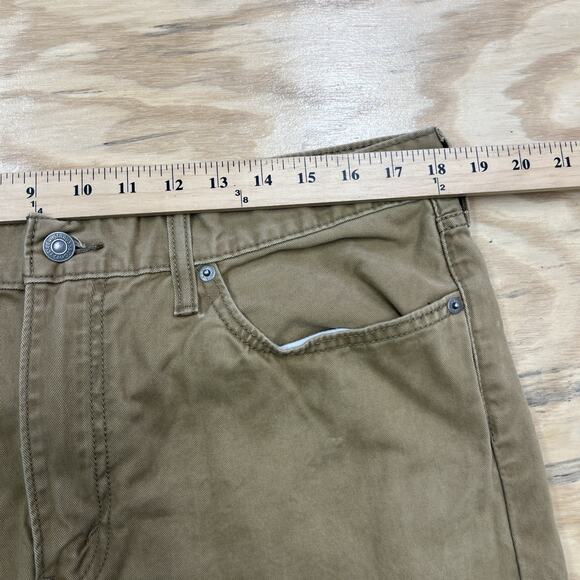 Levis 514 Jeans Mens 38X32 (36X31) Khaki Tan Straight Leg 100% Cotton Chino - Picture 7 of 13